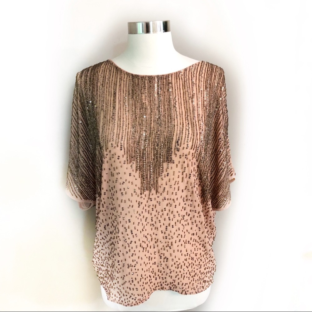 GOLDHAWK peach and sequins size small